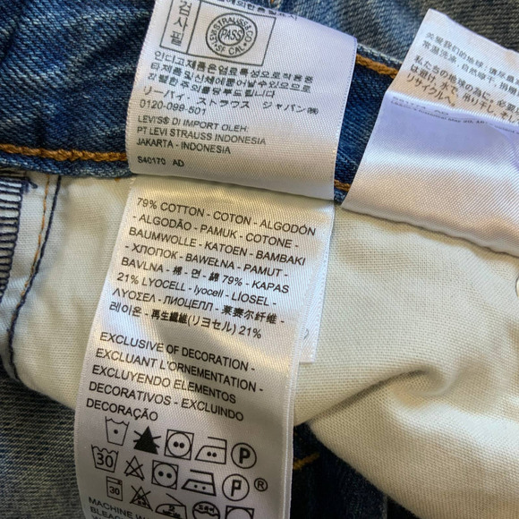Levis Premium Ribcage Straight Ankle Jeans Denim Blue Stretch Button Fly Sz 25 - Picture 8 of 11